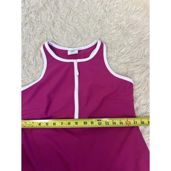 SAGE COLLECTIVE Hot Pink 1/4 Zip Tennis Athletic Tank Mini Dress Size XL Sporty - Picture 5 of 11